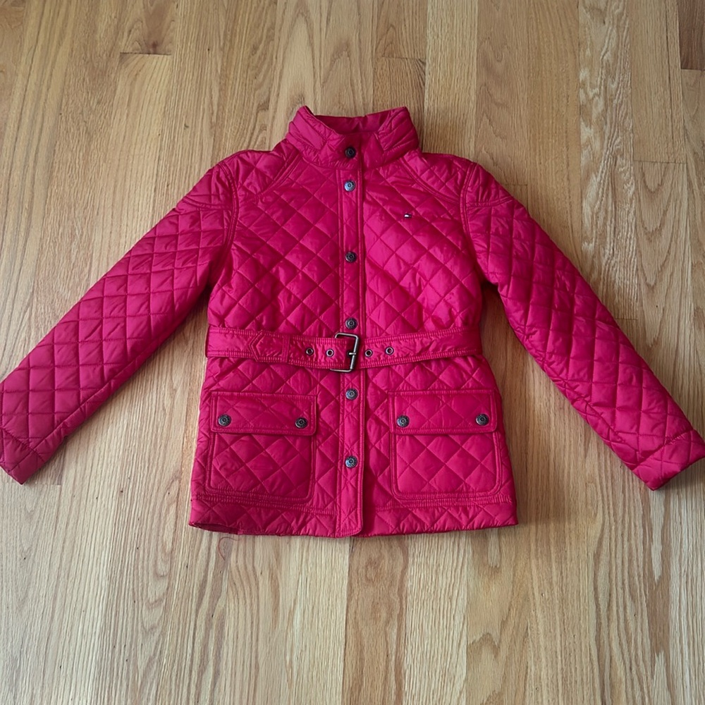Tommy Hilfiger red puffer jacket, size kids XL (16)